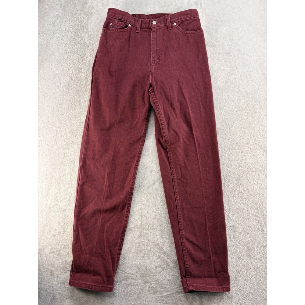 Faded Glory Jeans Womens 12 Average Red Denim Casual Straight Leg